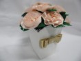 Vaso de Flores Salmão com 12 Flores